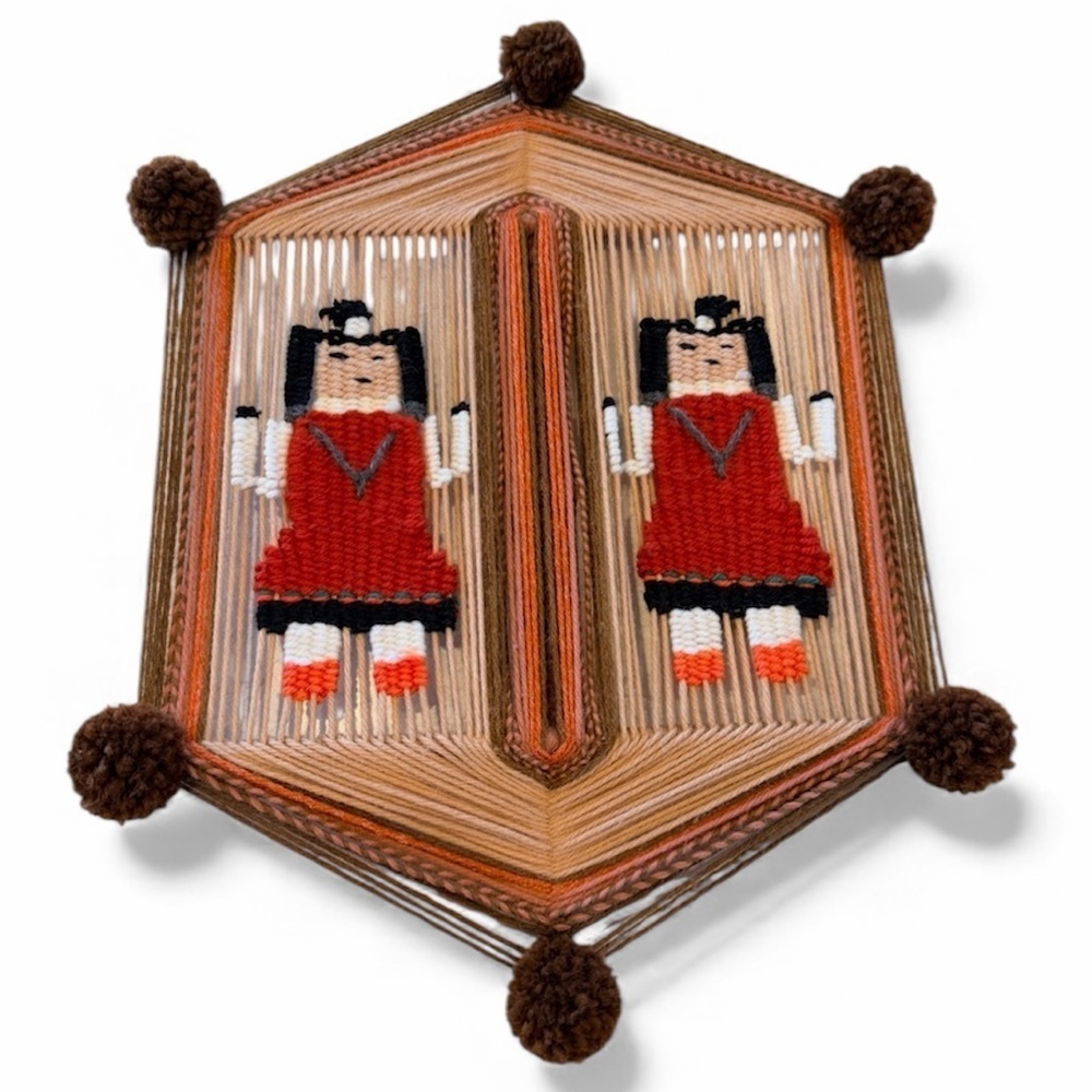 Navajo Yei God’s Eye Yarn Wall Hanging — Boho Southwest Decor
